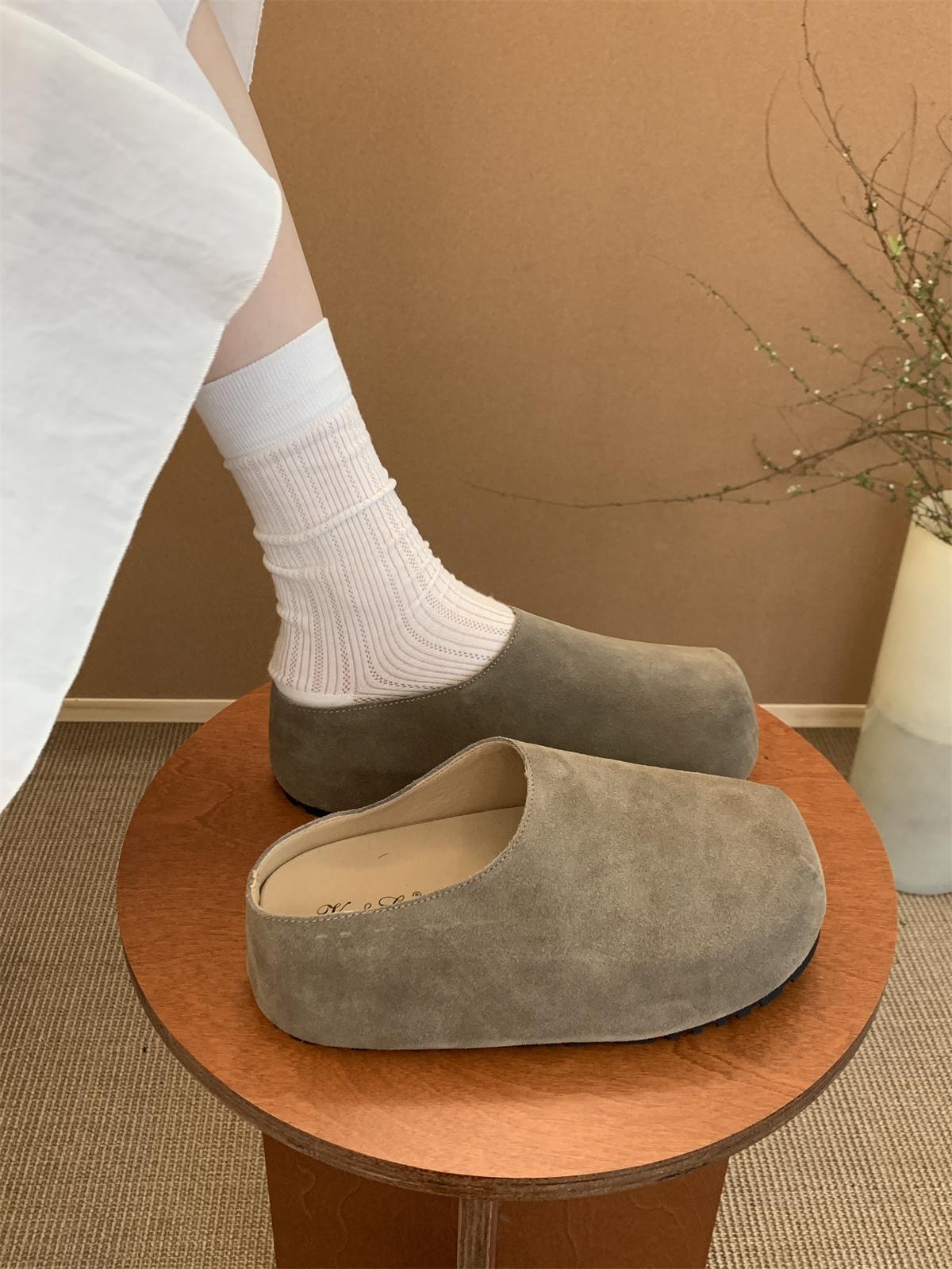 

Flats Platform Women Slippers New Sandals Mules Shoes 2025 Summer Loafers Slingback Casual Shoes Top Quality Brand Classic Women 39