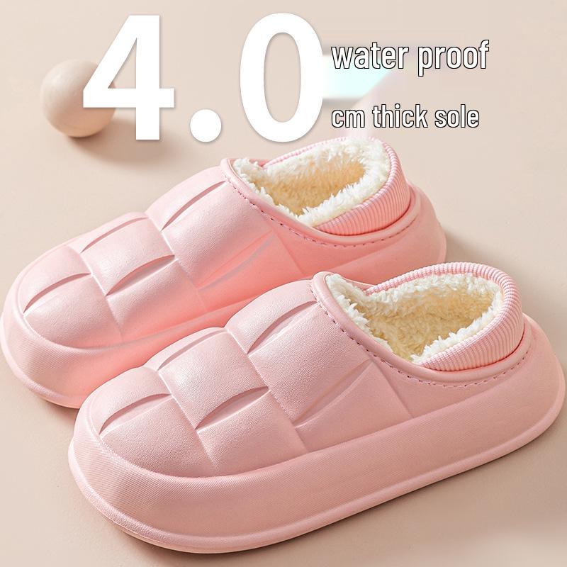 Winter Thick Sole Cotton Slippers, Indoor/Outdoor Unisex Warm Home Shoes
