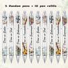 15 Pc Bible Inspired Faith Quote Ballpoint Pen Set with Durable Material, Random 5 Pens and 10 Refills for Office School Church Gifts