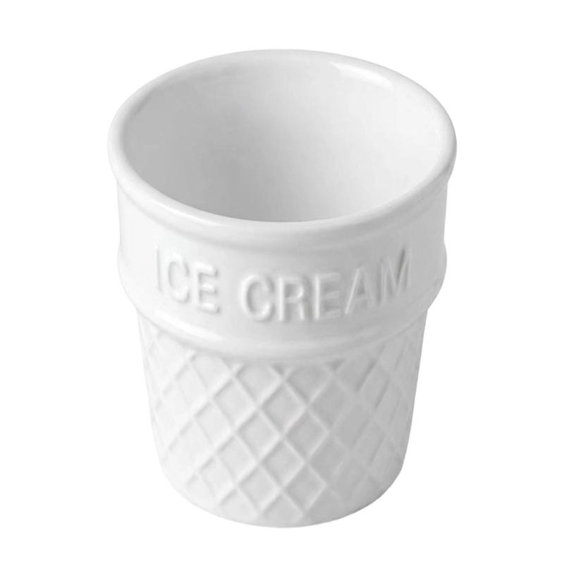Waffel-Stil Snackbecher Dessertbehälter Miniatur-Eistüte Keramikschale für Süßigkeiten und Gewürze