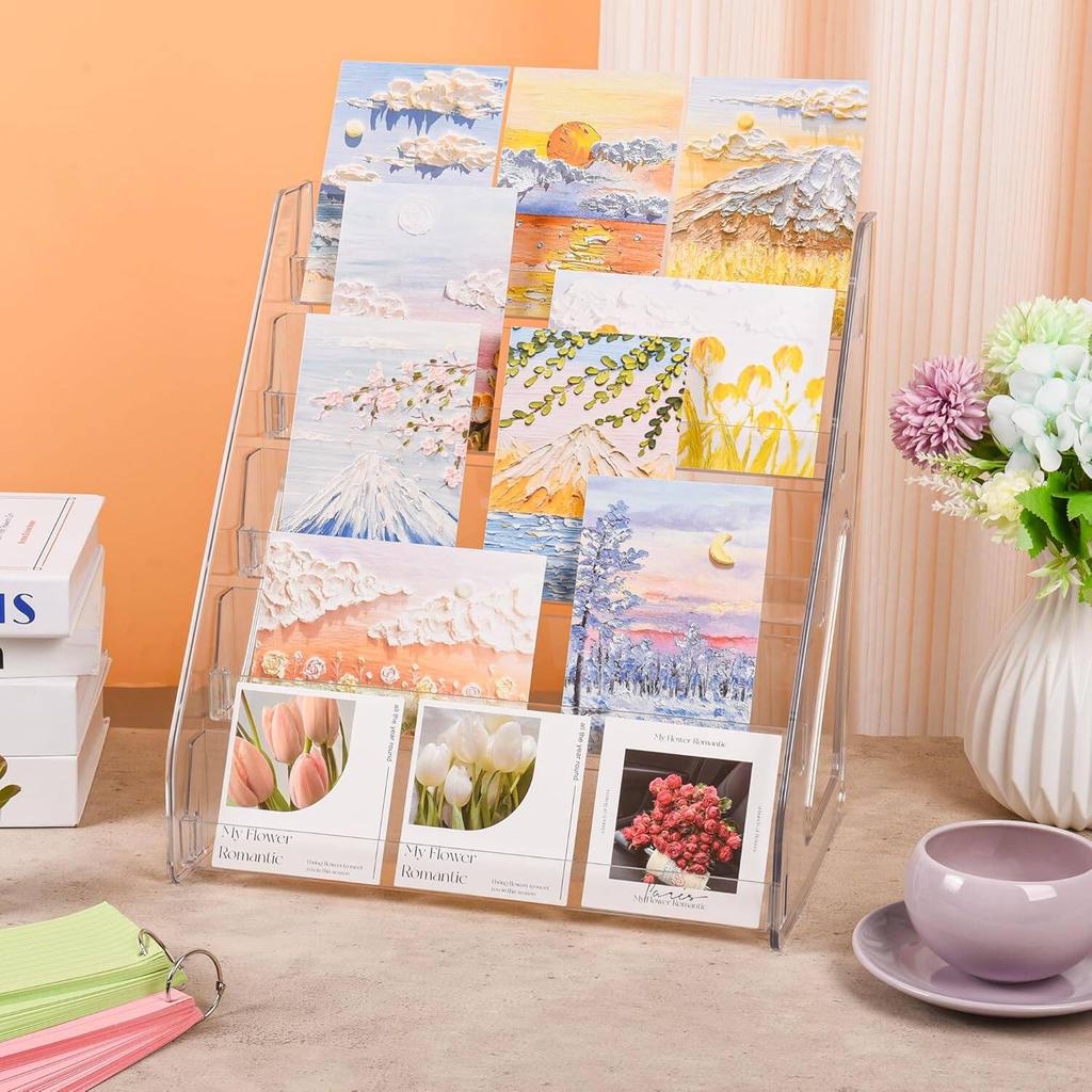 Baji Tiered Acrylic Card Display Stand with Large Capacity