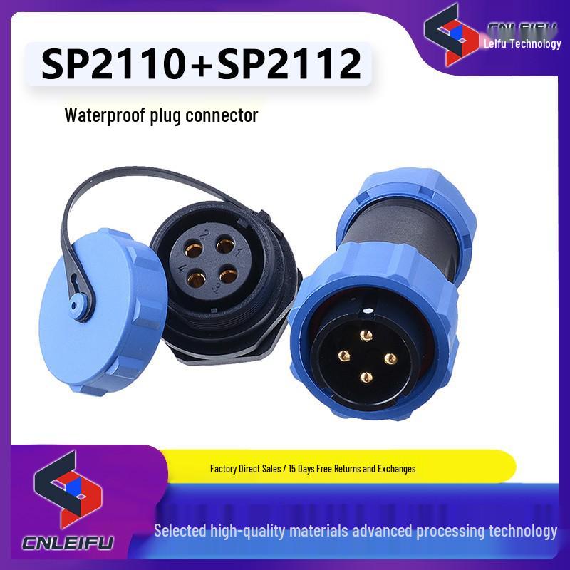 M21 Waterproof Aviation Connector IP68 - SP21: 2, 3, 7, 9 Pin, 12 Core, 30A