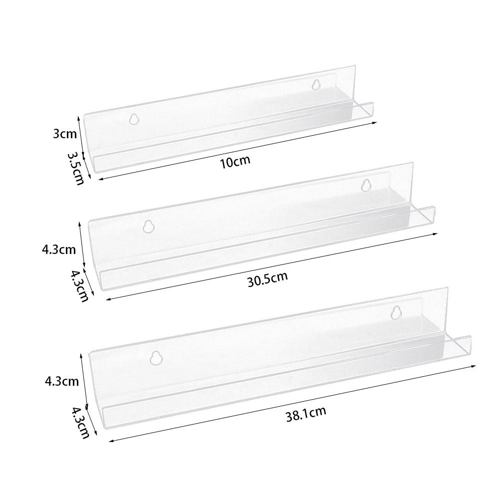 Clear Vinyl Record Shelf Wall Mount Acrylic Floating Shelves for Books  Bedroom