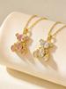 Delicate Cute Pink Zircon Bear Pendant Necklace for Women Girl, Stylish Animal Necklace, Exquisite Luxury Jewelry Accessories