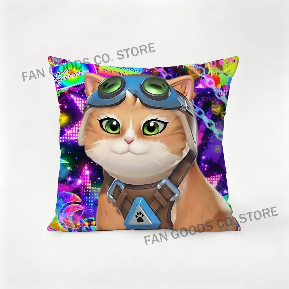 OOverwatch JJetpack cat Printed Pillow Cover Cushion Case Simple Sofa Pillow Case No Pillow Core