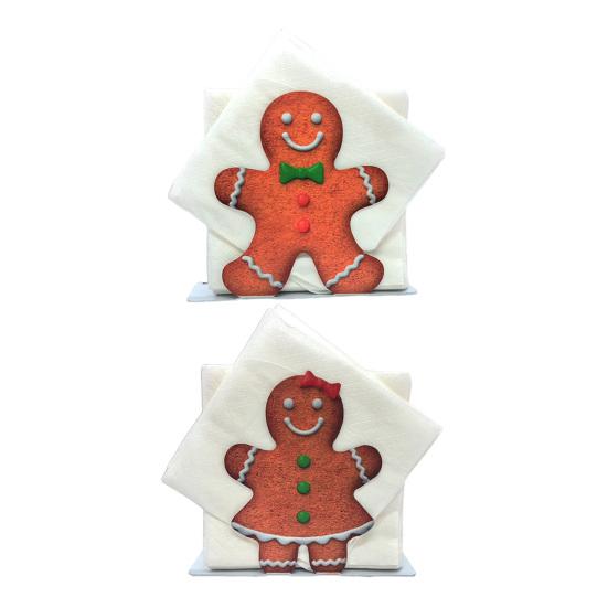 Eisen Lebkuchenmann Serviettenhalter Feiertagsmotiv Eisen Serviettenständer Papierhandtuch Aufbewahrungshalter