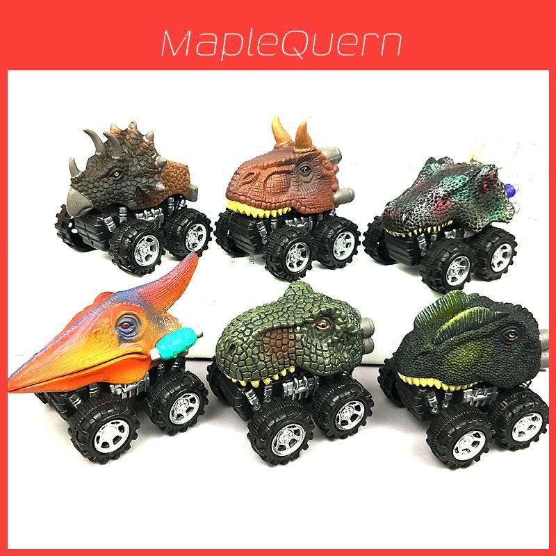 Set Of 6 Dinosaur Model Boomerang Cars Vibrant Mini Toy Gift For Kids