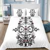 Viking Northern Germanic Culture Wolf Celtic Mystical Symbol Bedding Set Comforter Bed Home Decor Single Double Large Size
