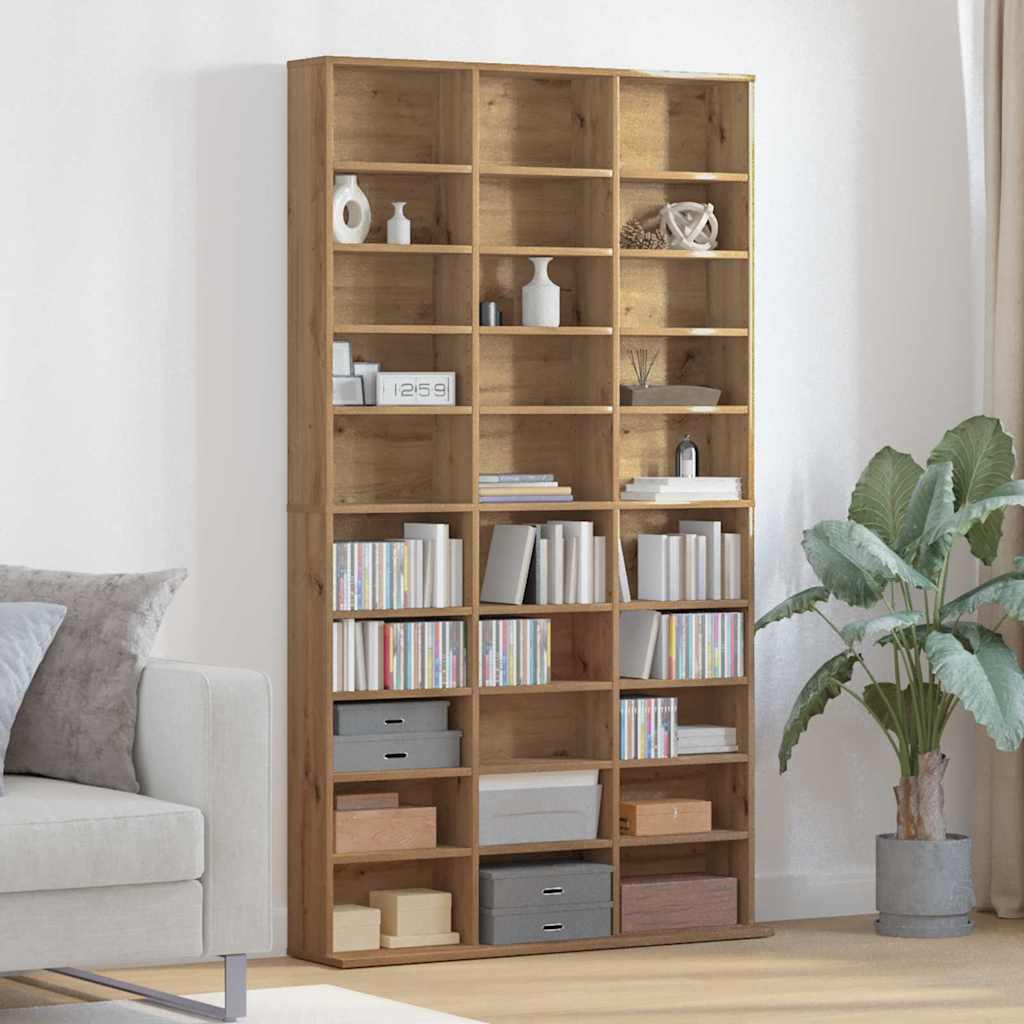 CD Shelf Artisan Oak 101 X 23 X 177.5 Cm Particleboard