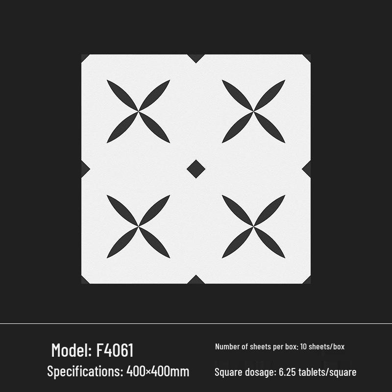 400x400 Zelená francouzská retro dlaždice s malým květinovým vzorem pro kuchyň, koupelnu, balkon a podlahu