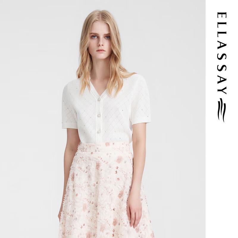 

ELLASSAY Women s Elegant Pearl Button Knit Cardigan S