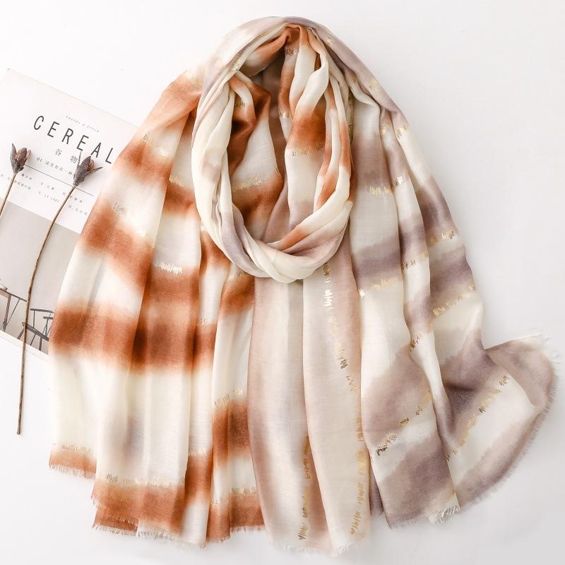 Spring and Summer Scarf Small Fragrant Wind B Colored Coral Scarf Warm Shawl Women Sun Protection Large Handkerchief, Outdoor Warm Tassel Headscarf