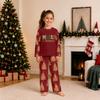 Familien-Weihnachtsdruck-Pyjamaset, Langarm und Lange Hose, Loungewear für die Feiertage