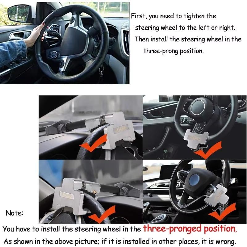 Xiaomi Car Heavy Duty Anti-theft Steering Wheel Lock with Alarm Universal Retractable Protection Safety T-lock for Car Truck SUV Truck