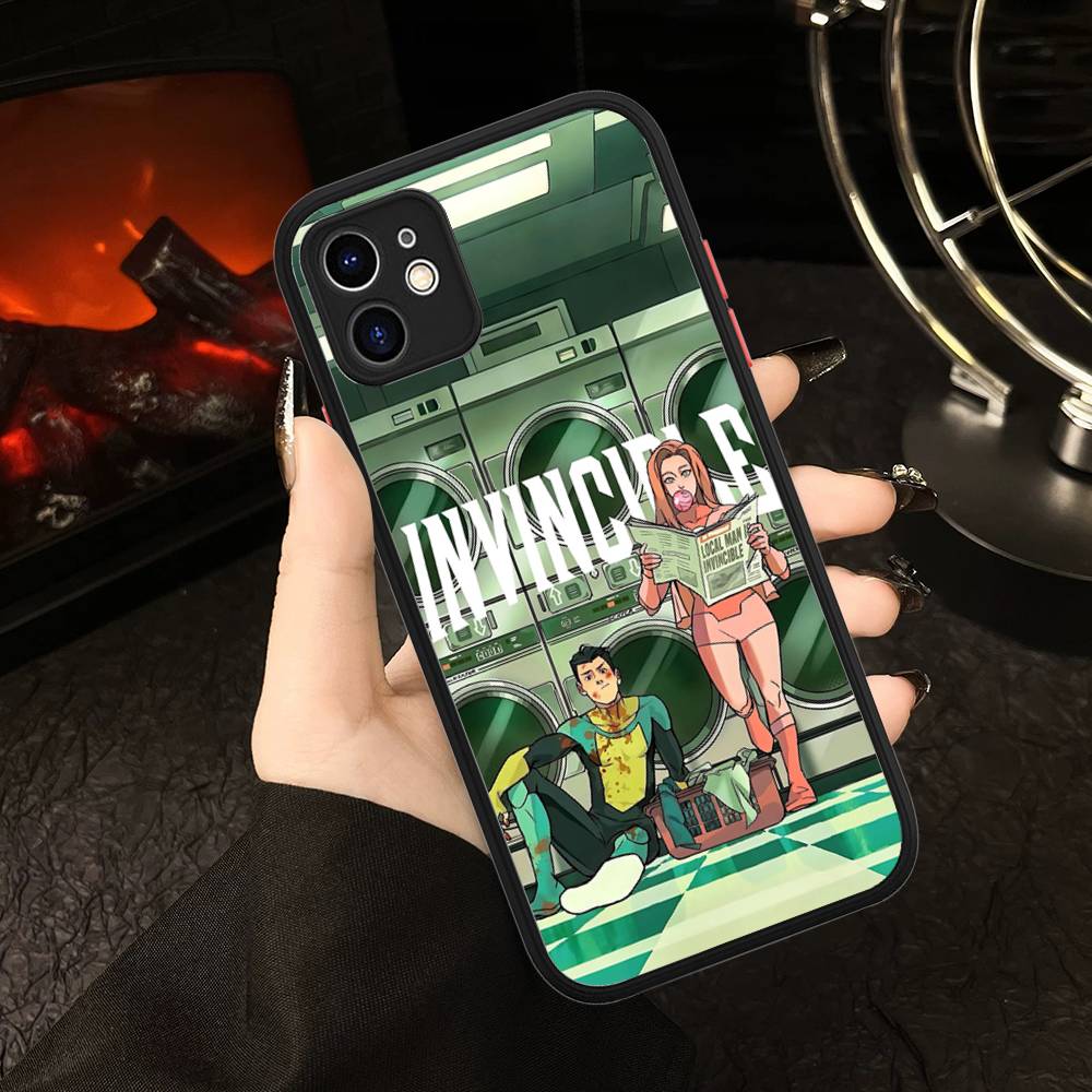 Populaire Superhelden Serie I-Invincible Voor IPhone 11 12 13 14 15 16 Pro Max Plus X XS MAX Schokbestendige Matte Achterkant