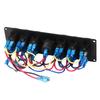 12V-24V 6 Gang Blue LED Rocker Switch Panel with Alarm Voltmeter for Car RV Boat Yacht Marine