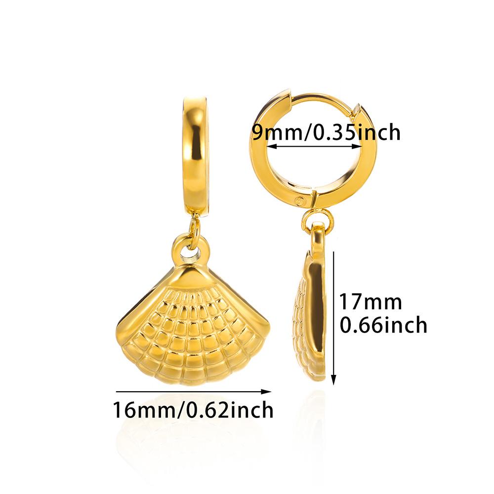 Dainty Hanging Shell Pearl Starfish Stud Earrings For Women Elegant Gold Color Stainless Steel Drop Earrings Jewelry Party 2025