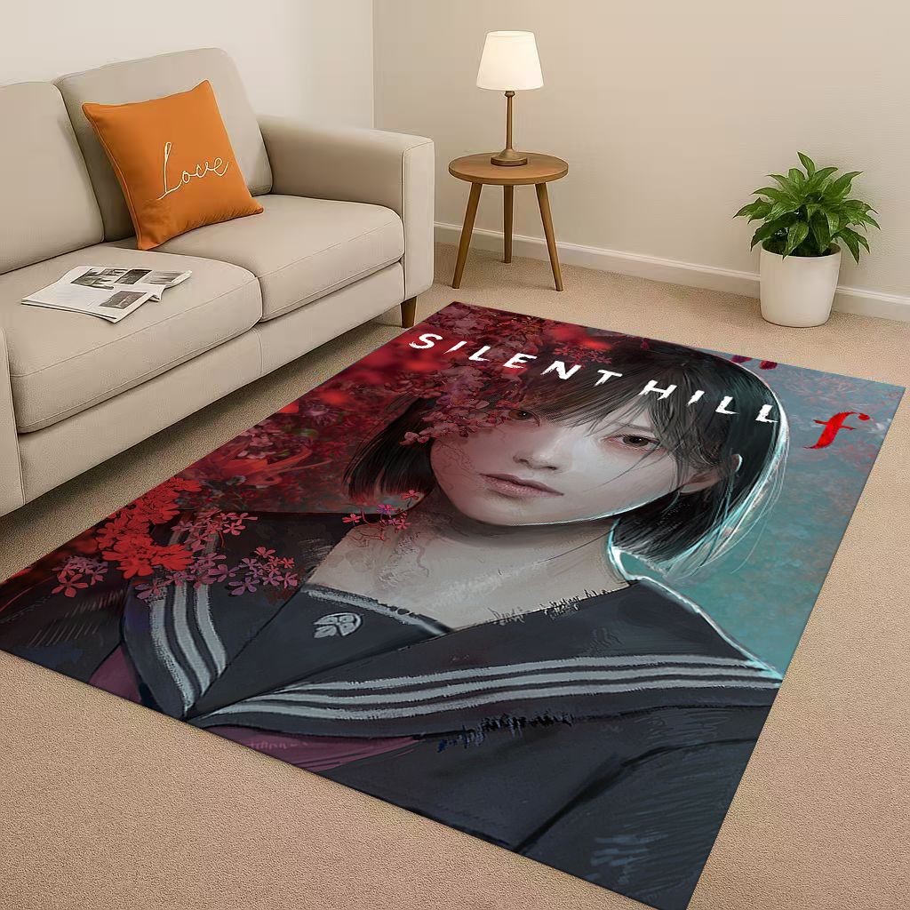Retro Game Silent Hill Pyramid Head Horror Movie Living Room Non-Slip Area Rug Carpet for Bedroom Playroom Sofa,Home Doormat