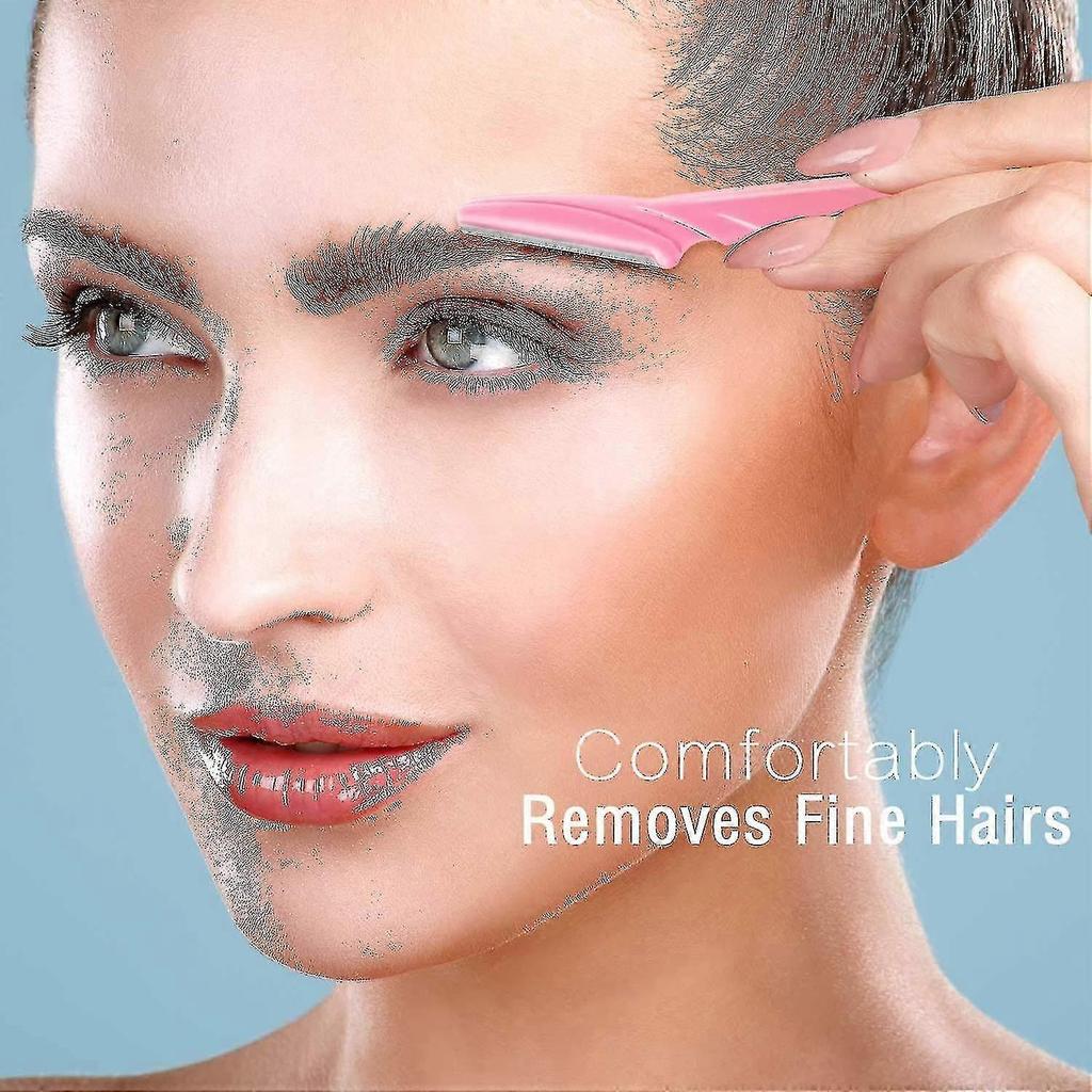 24 Pieces Eyebrow Razor Shaper Trimmer Shaver Women Facial Razor With Precision Cover (pink, Blue - RIpj