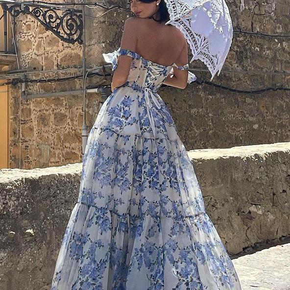 "Elegant Strapless Organza Fairy Evening Dress for Women - European & American Summer Fashion"