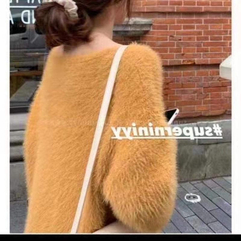Autumn/Winter Korean-Style Mink Pullover: Cozy, Loose, and Stylish Sweater