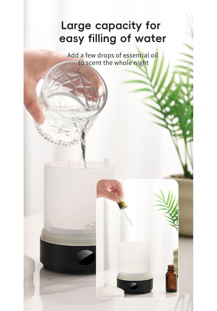 USB Desktop Aroma Diffuser with Flame Effect, Large Mist Humidifier, RGB Ambient Light - Ideal for Hotels & Commercial Spaces