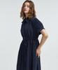MANAVIS7 Pure Shirt Dress [Navy]