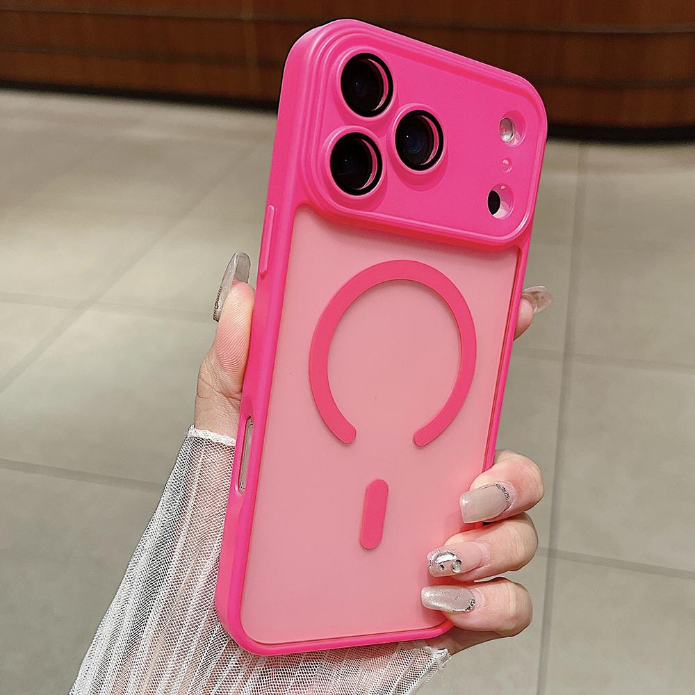 Luxury Matte Translucent For Magsafe Magnetic Phone Case For iPhone 17 16 15 14 13 12 Pro Max Plus 17Air Lens Protection Cover