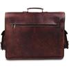 Genuine Vintage Brown Leather Messenger Bag Shoulder Laptop Bag Briefcase