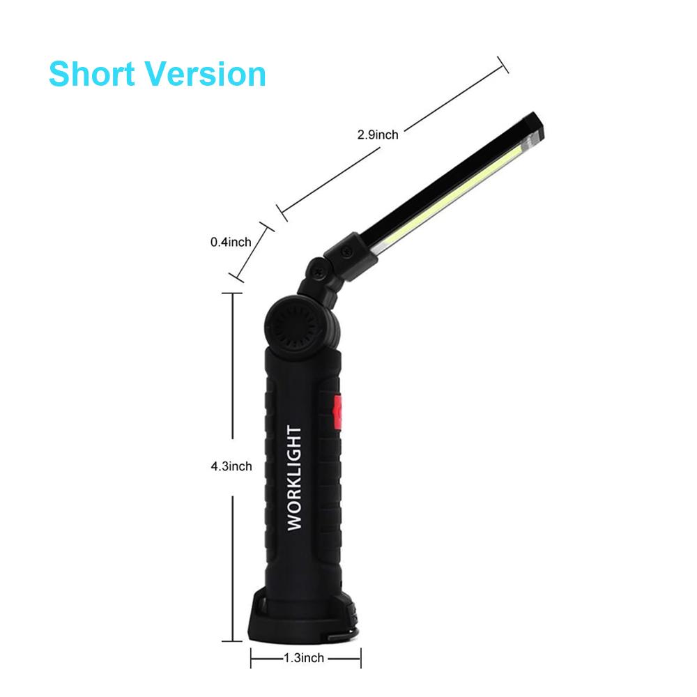 USB Rechargeable Portable COB LED Flashlight Work Light Magnetic Lanterna Hanging Lamp with Built-in Battery Camping Torch
