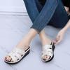 Fashion Women's High Heels Slippers Summer Style for Outerwear Thick Soled Fashion Home Anti Slip Mom's Shoes Soft Soled Women's Sandals