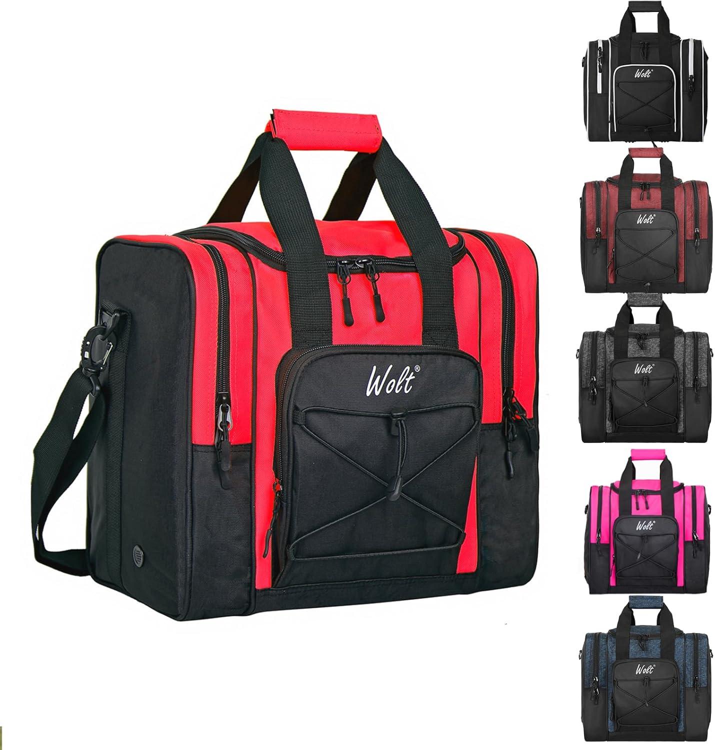 

Wolt Single Ball Bowling Tote Bag with Padded Holder & 2 Pockets for Bowling Shoes 20-35L