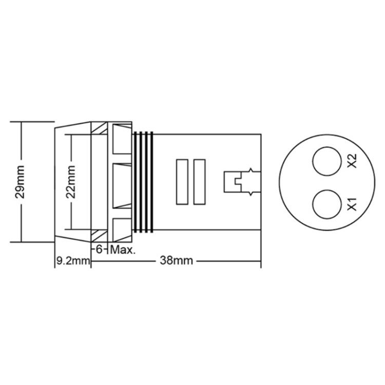 AD101-22VMS Mini AC 50-500V Voltmeter Square Panel LED Digital Voltage Meter Indicator