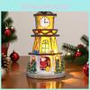 Led Resin Christmas Tree House Decoration With Lighted Clock Tower Gift Toy