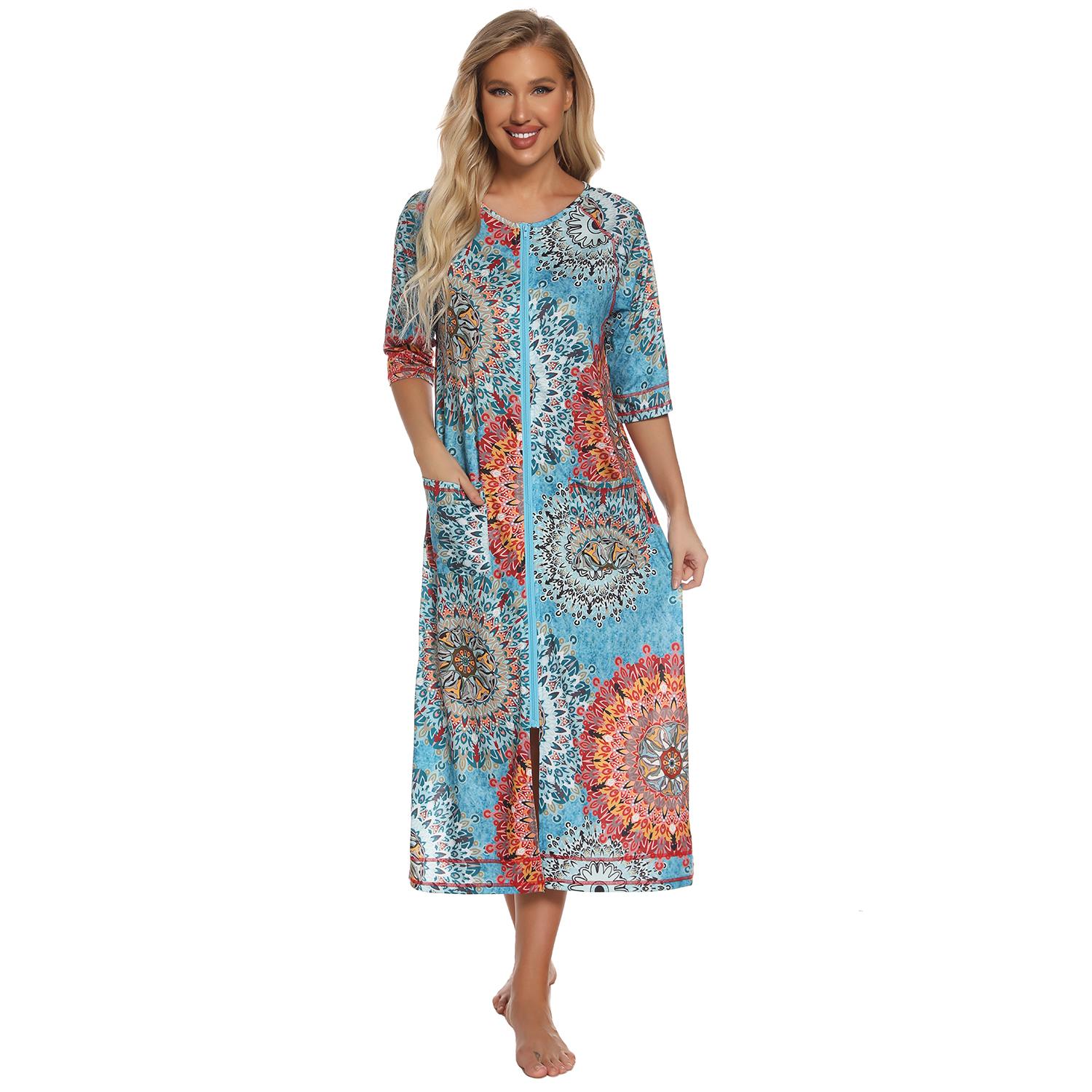 

Яркий олень женский халат для беременных на молнии с длинными рукавами 3/4 больничный халат для родов и родов ночные рубашки для кормления домашний халат шезлонг пижамы XXL небесно-голубой