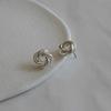 _JJ63 Silver Twisted Point Earrings