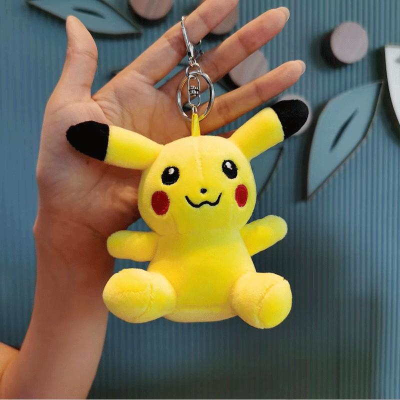 

Adorable Pikachu Plush Doll Keychain Cute Yellow Cartoon Animal Soft Toy