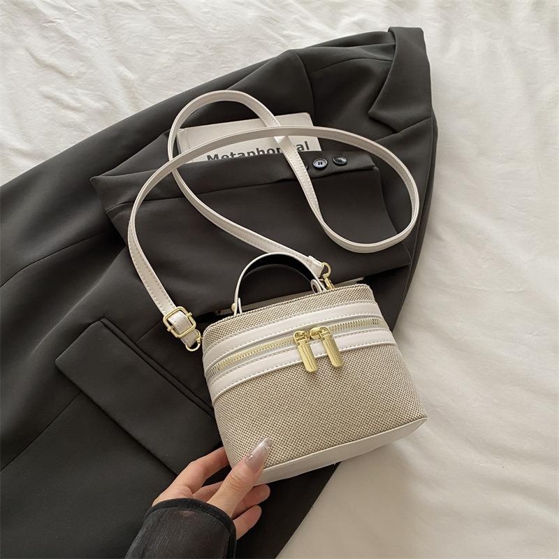 Splicing Women's Bag Summer New Product Temperament Single Shoulder Popular Portable Messenger Bag Contrasting Color Fashion Small Square Bag