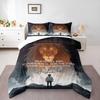Lion of Judah Joshua 1:9 Bedding Set (1 Duvet Cover, 2 Pillowcases, Duvet Not Included), Be Strong Courageous Scripture Art Print