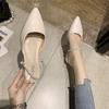 Temperament niche design sense Baotou half slippers women's thin heels wear lazy sandals can not fall off with pearl Baotou sandals