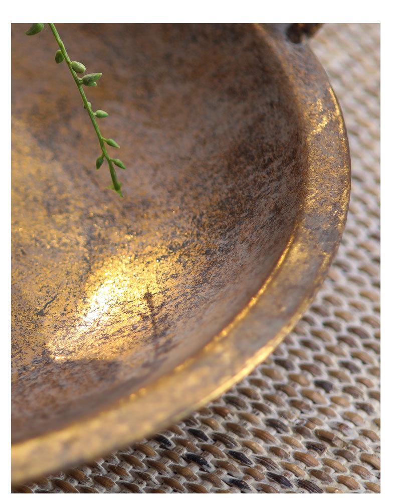 Antique Gold American-Style Bird Feeder & Garden Tray for Studio Photography and Fruit Display