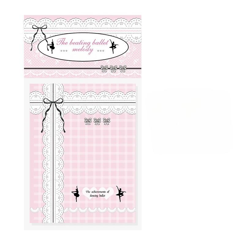 100 fogli Pizzo Coreano Dolce Balletto Scrapbooking Blocco Note Fai da Te Decorazione Diario Carta per Quaderno Carino Blocco Note Non Appiccicoso Studente