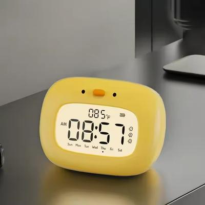 Digital Table Clock Cute Duck Design Quartz ABS Timer Alarm Clock With Night Light Bedroom Decor Warm White Emission Room