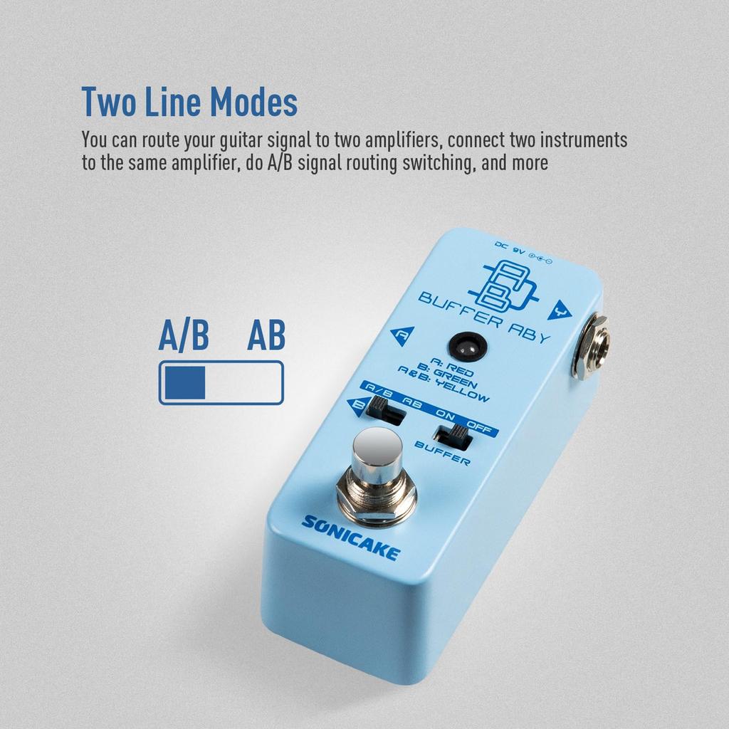 SONICAKE Line Selector Guitar Effector Pedal Buffer ABY