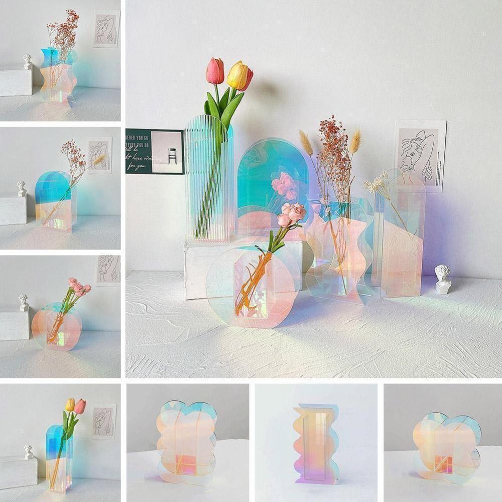 

Свадебные центральные элементы Красочная акриловая ваза Акриловая арочная форма Дизайнерская ваза Геометрическая ваза