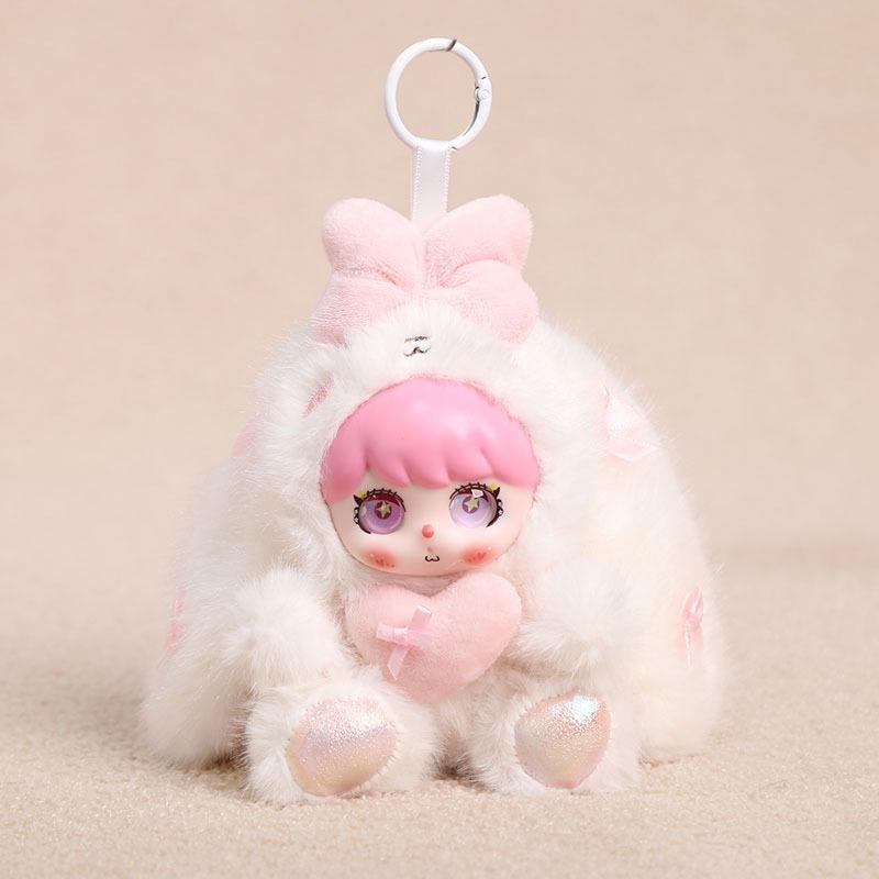 17cm Popular Rabbit Plush Toys Cute Doll with Vinyl Face big Ear Rabbit Plush Pendant Rabbit Ear Backpack Pendant for Girl Gifts