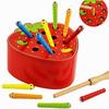 Wooden Catching Worms Game Color Sorting Educational Apple Game  For Toddlers