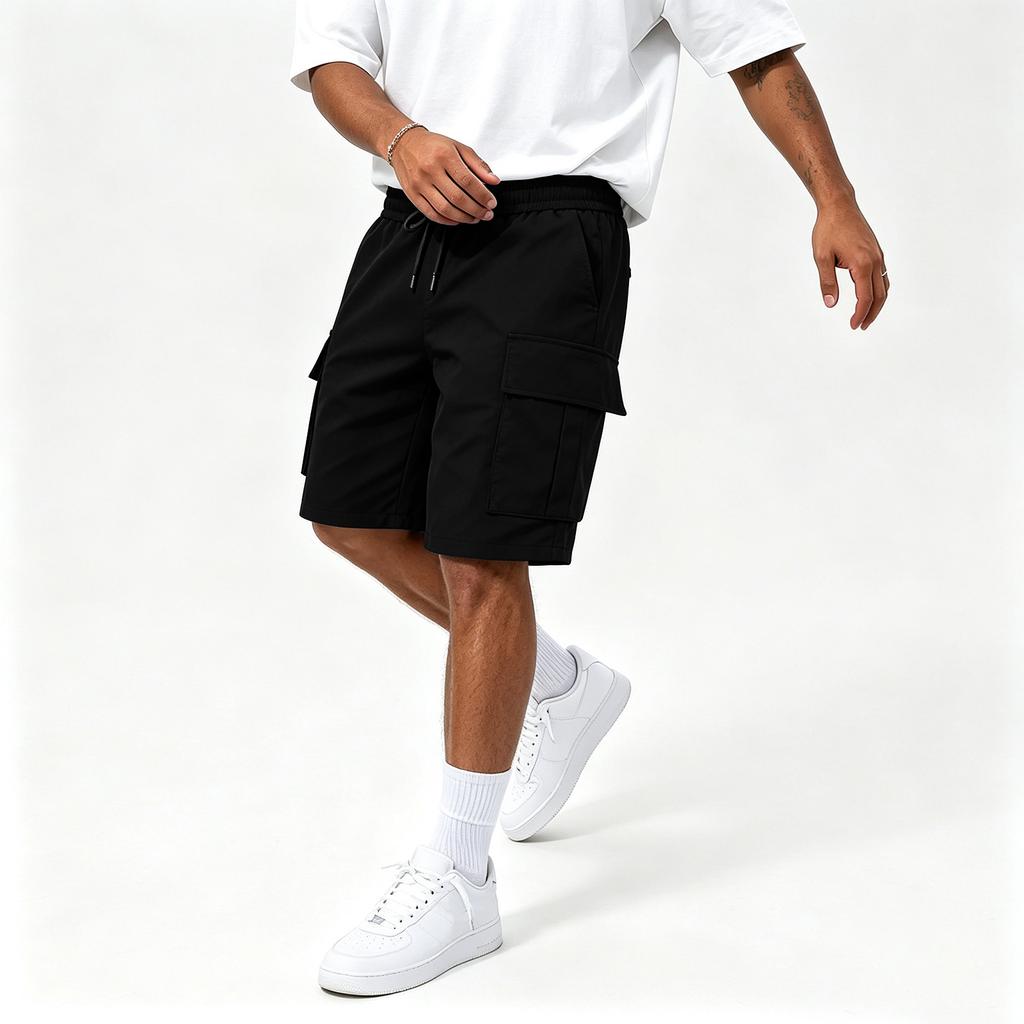 Men's Loose Fit Straight Leg Cargo Shorts with Multiple Pockets, Casual Utility Shorts for Summer