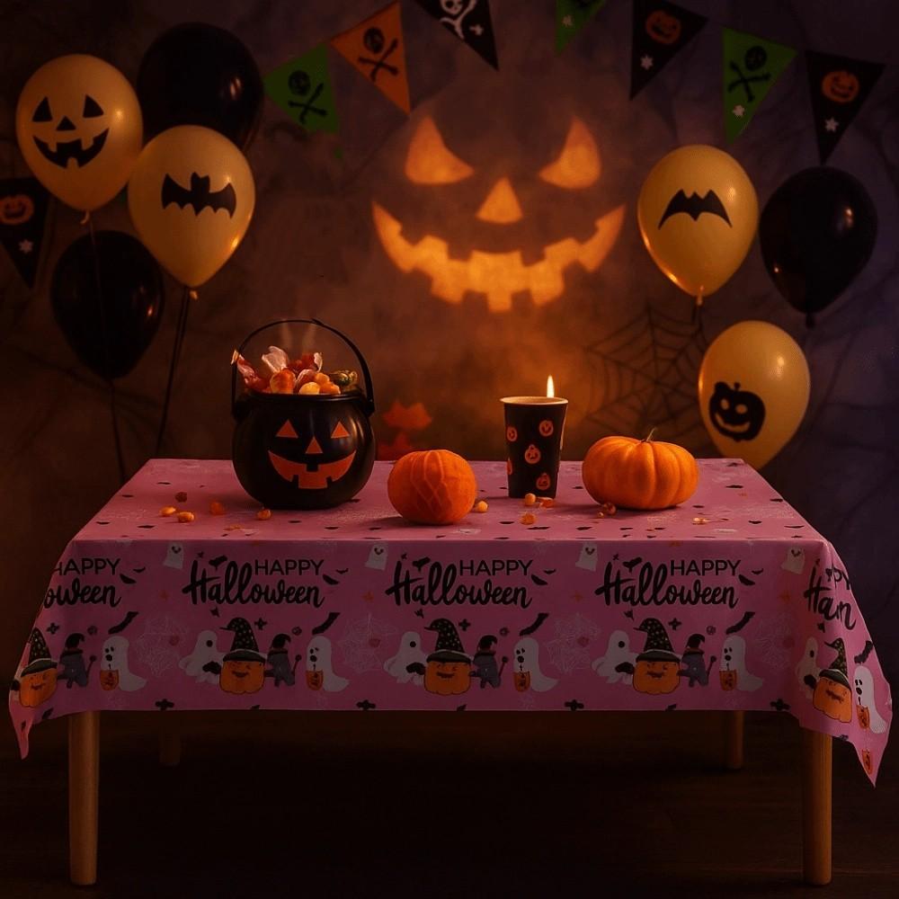 Plastic Halloween Tablecloth Halloween Theme Table Runner Disposable Table Cover  Table Decoration
