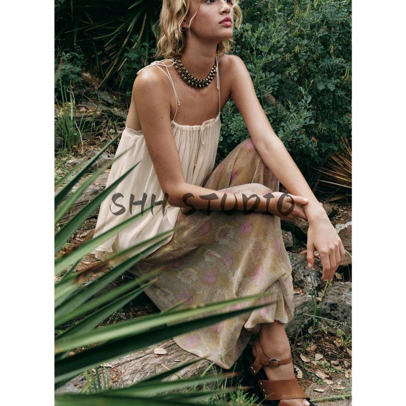 Summer New Product Women's Clothes Pleated Decoration Mid-Waist Elastic Decorative Layer Fluffy Pants Foot Flower Bloomers 3285007